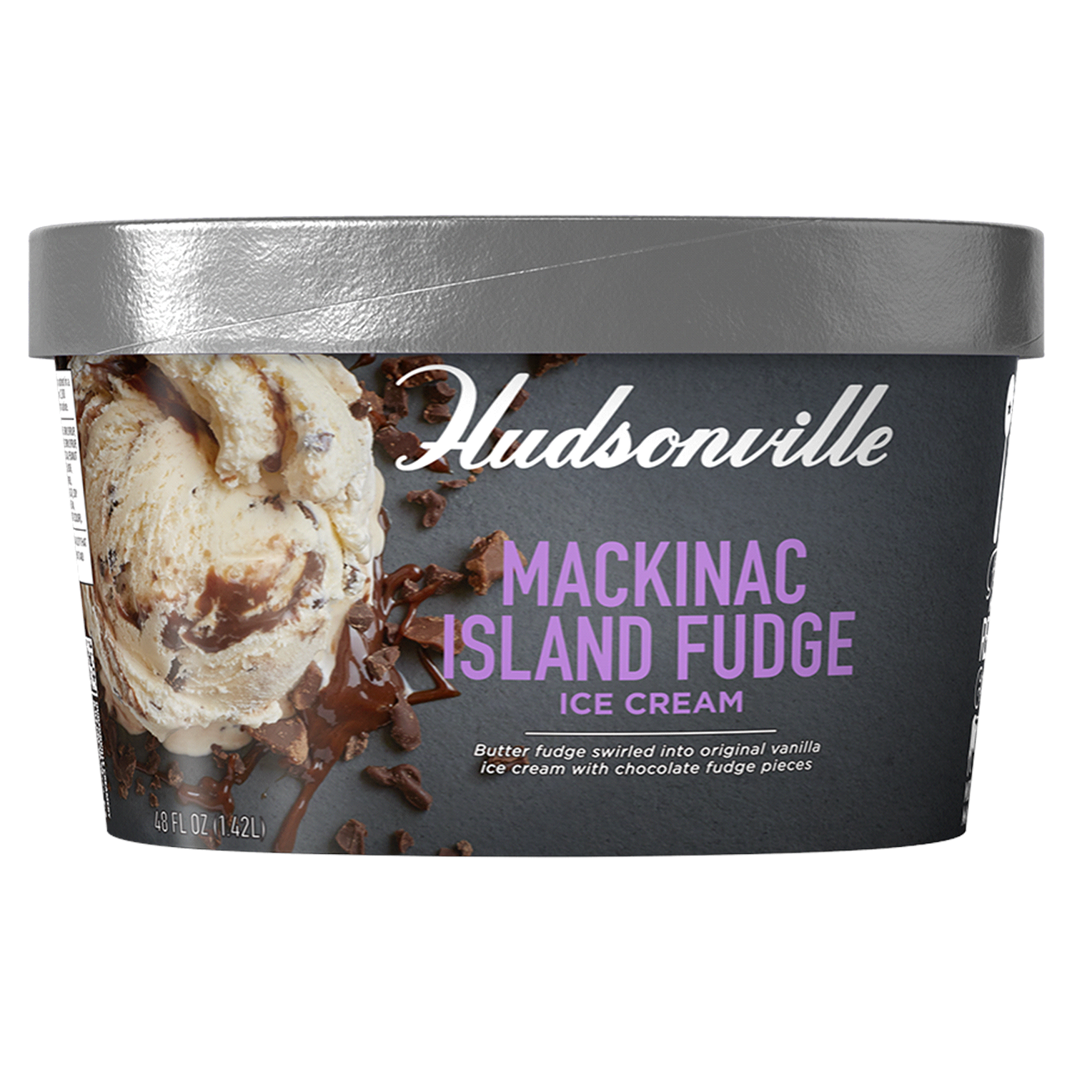 slide 1 of 4, Hudsonville Mackinac Island Fudge Ice Cream 48 fl oz, 48 fl oz