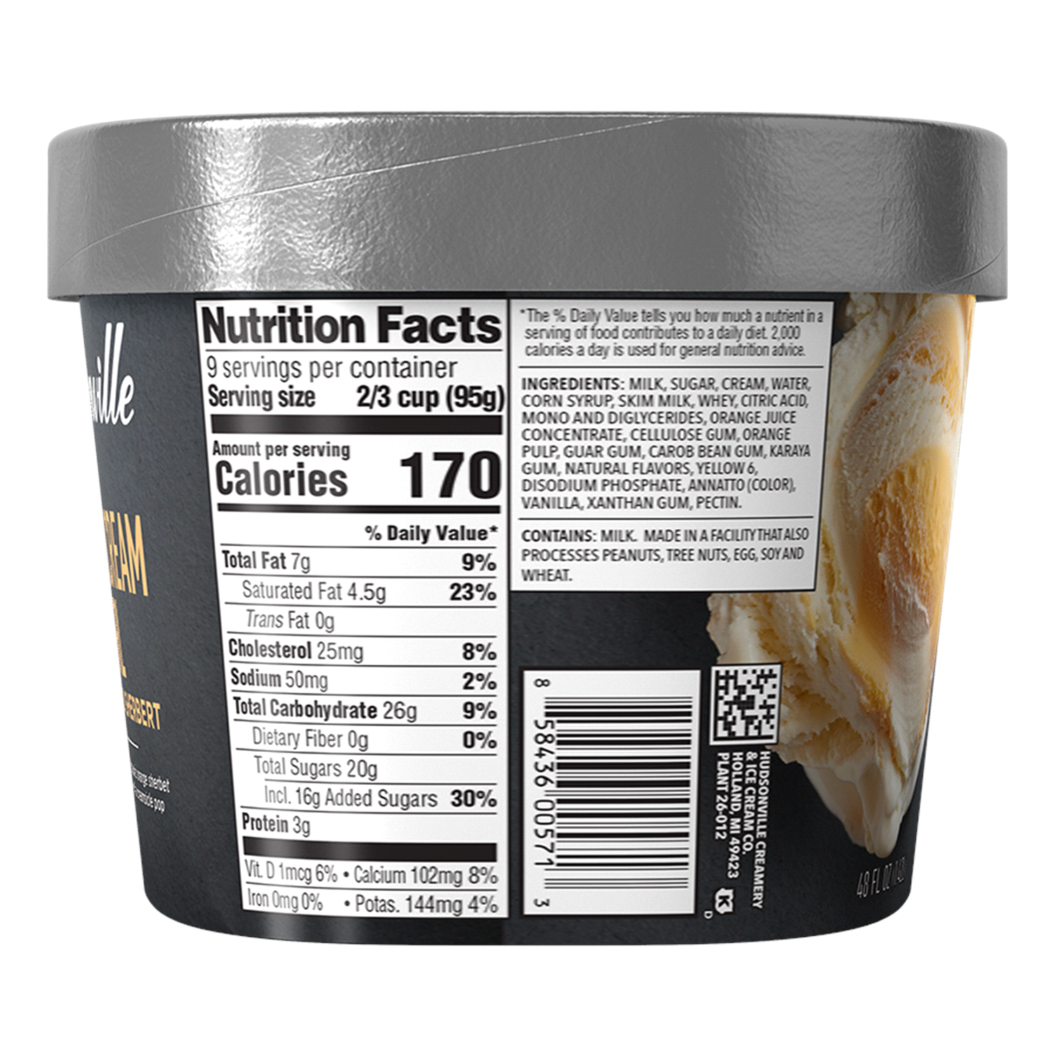 slide 2 of 4, Hudsonville Ice Cream Orange Cream Swirl, 48 oz