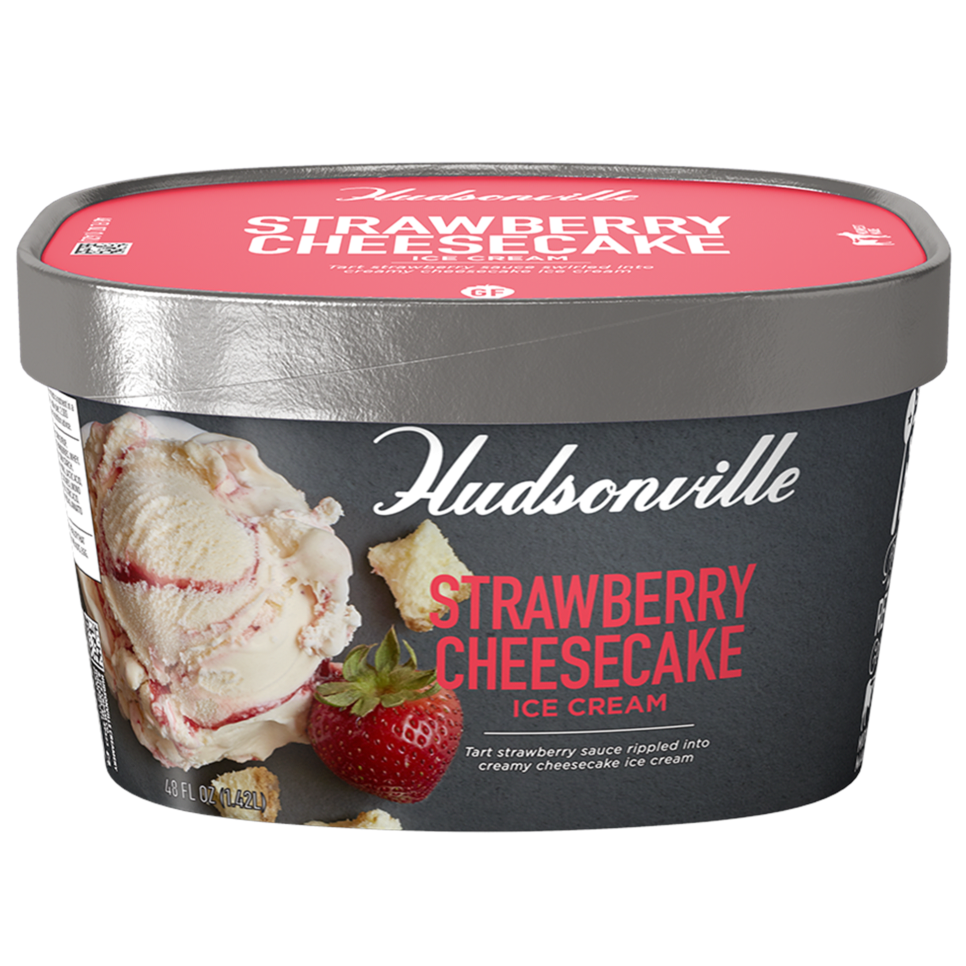 slide 10 of 21, Hudsonville Ice Cream, Strawberry Cheesecake, 48 oz