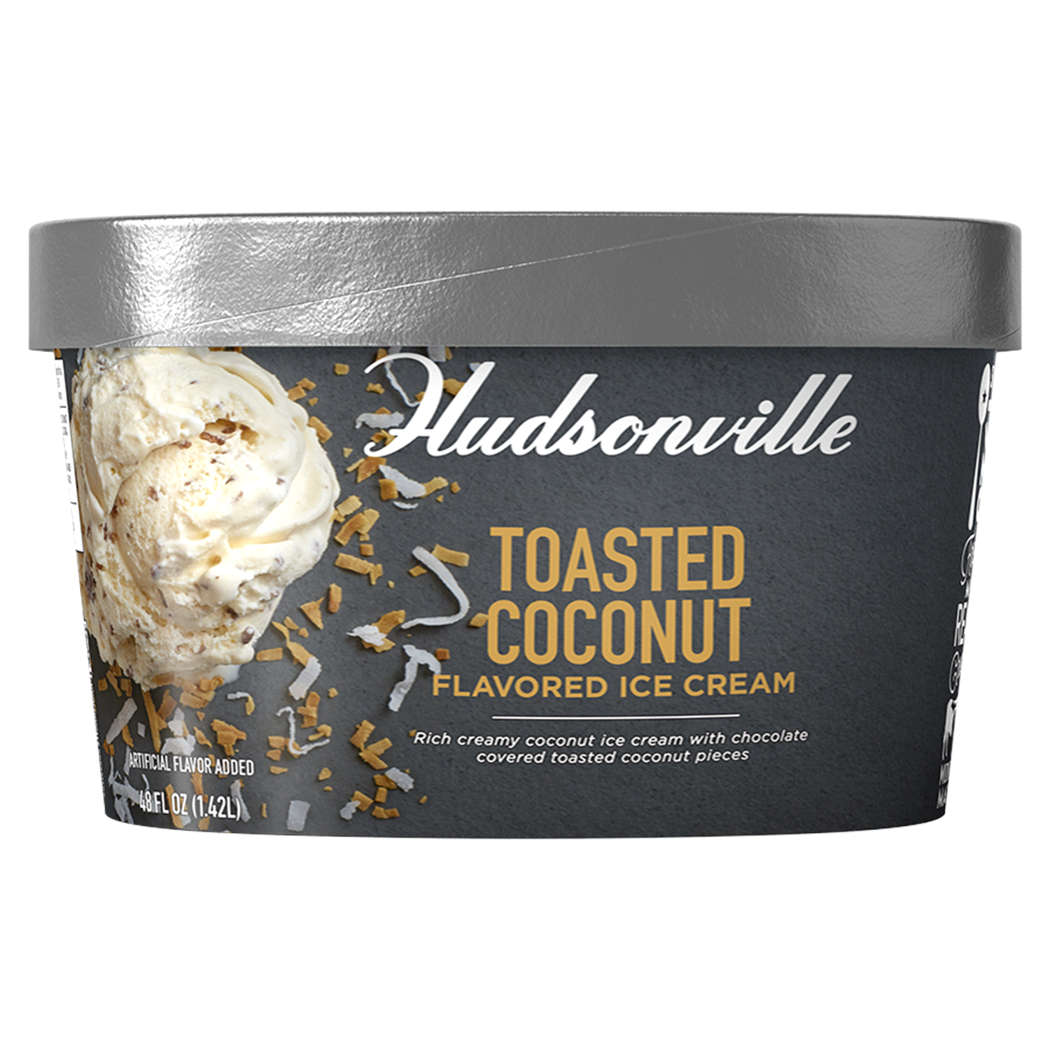 slide 1 of 4, Hudsonville Ice Cream Toasted Coconut, 48 oz