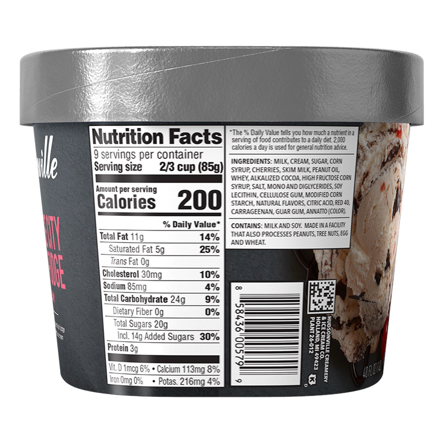 slide 2 of 4, Hudsonville Traverse City Cherry Fudge Ice Cream 48 fl oz, 48 fl oz