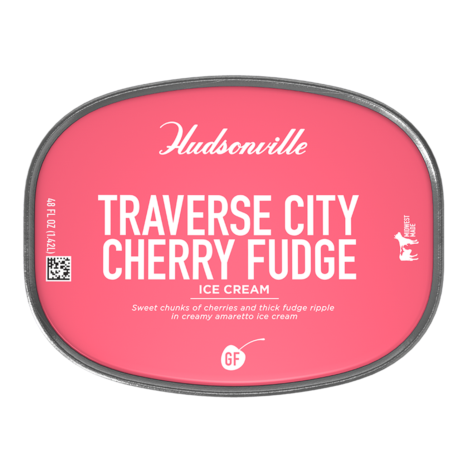 slide 4 of 4, Hudsonville Traverse City Cherry Fudge Ice Cream 48 fl oz, 48 fl oz