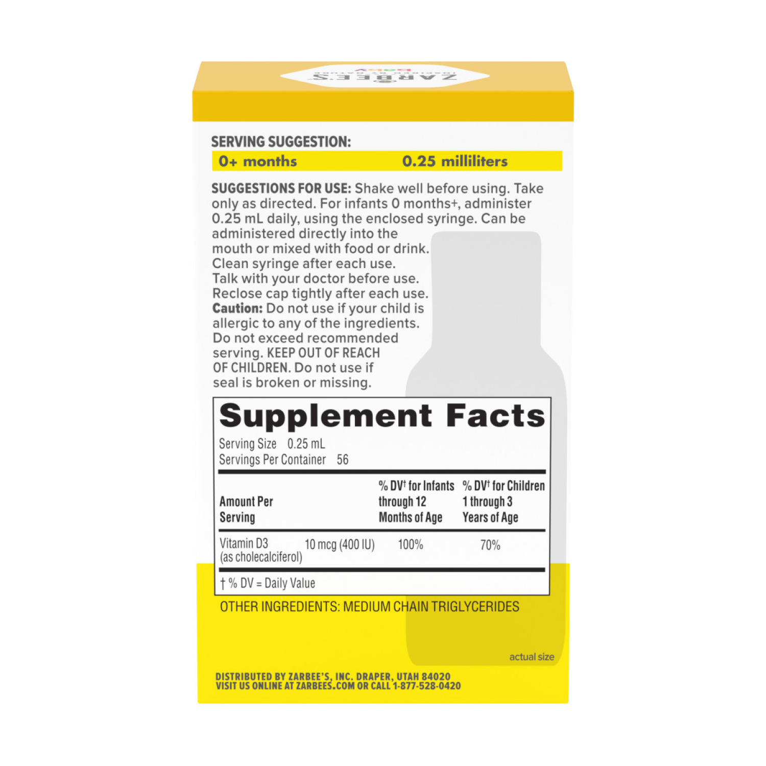 slide 6 of 8, Zarbee's Naturals Baby Vitamin D Supplement, 0.47 fl oz, 0.47 fl oz