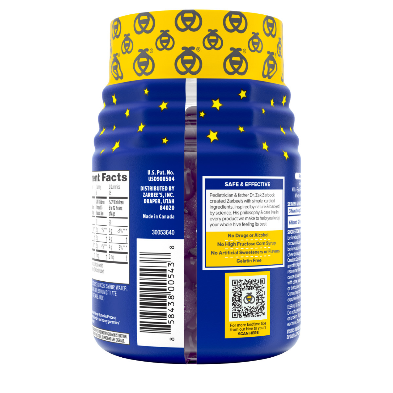 slide 4 of 5, Zarbee's Naturals Drug Free Non Habit Forming Natural Berry Kids Sleep Gummies With Melatonin - 50 Count, 50 ct