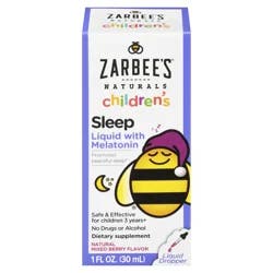 Zarbee's Naturals Children's Sleep Liquid with Melatonin, Natural Berry, 1 fl oz