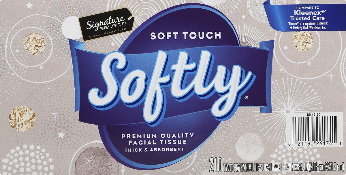 slide 6 of 9, Signature Select Facial Tissue 2-Ply Premium Quality Soft Touch Thick & Absorbent, 210 ct