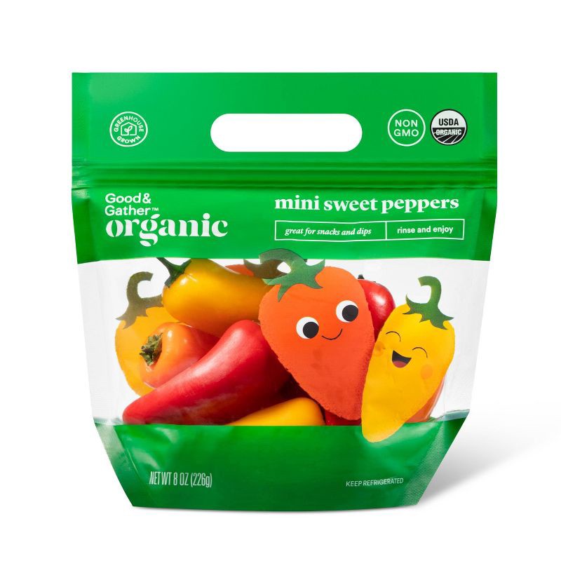 slide 1 of 4, Organic Mini Sweet Peppers - 8oz - Good & Gather™, 8 oz