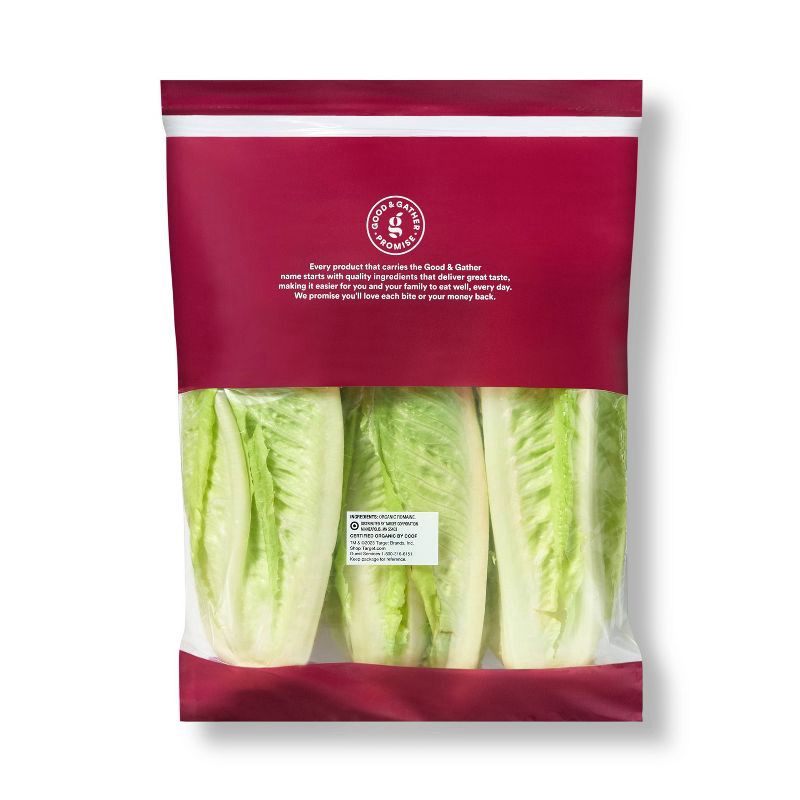 slide 3 of 4, Organic Romaine Hearts - 12oz/3ct - Good & Gather™, 3 ct; 12 oz