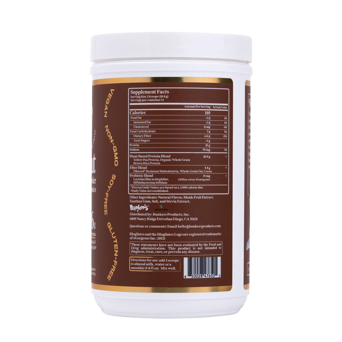 slide 2 of 5, Blogilates Sculpt & Debloat Plant Protein Vegan Powder with Probiotics - Chocolate Shake - 13.4oz, 13.4 oz