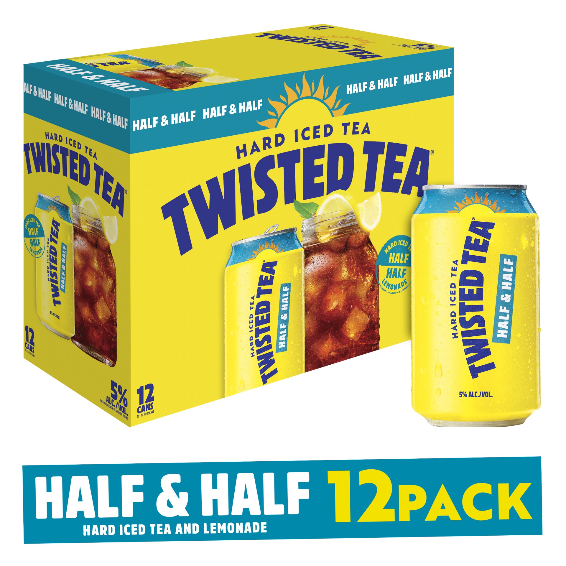 slide 1 of 8, Twisted Tea Half & Half, Hard Iced Tea (12 fl. oz. Can, 12pk.), 12 ct; 12 oz