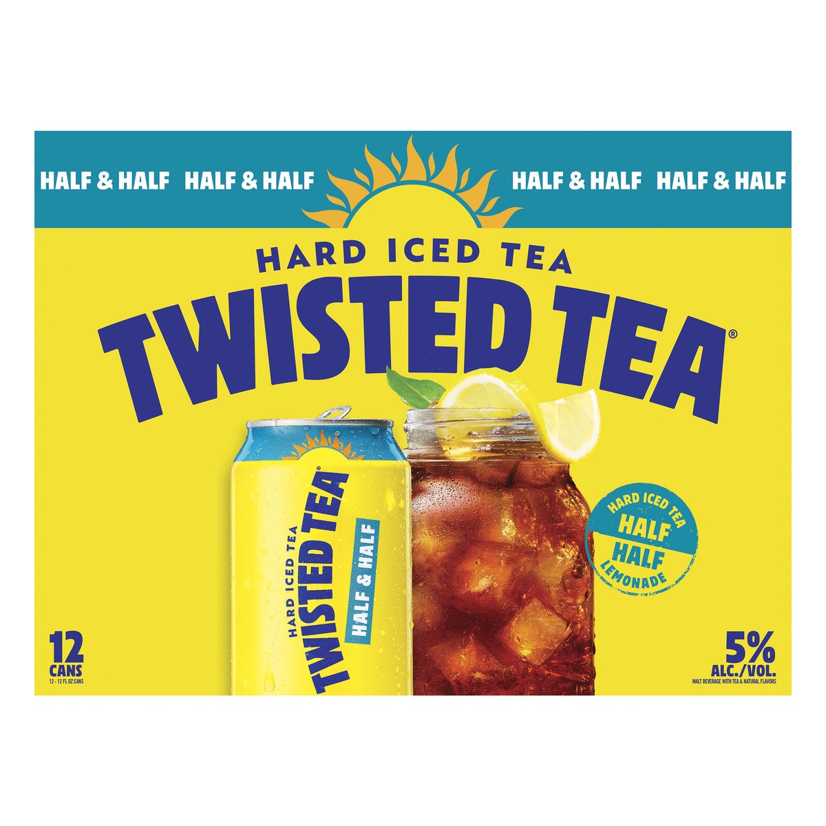 slide 5 of 8, Twisted Tea Half & Half, Hard Iced Tea (12 fl. oz. Can, 12pk.), 12 oz