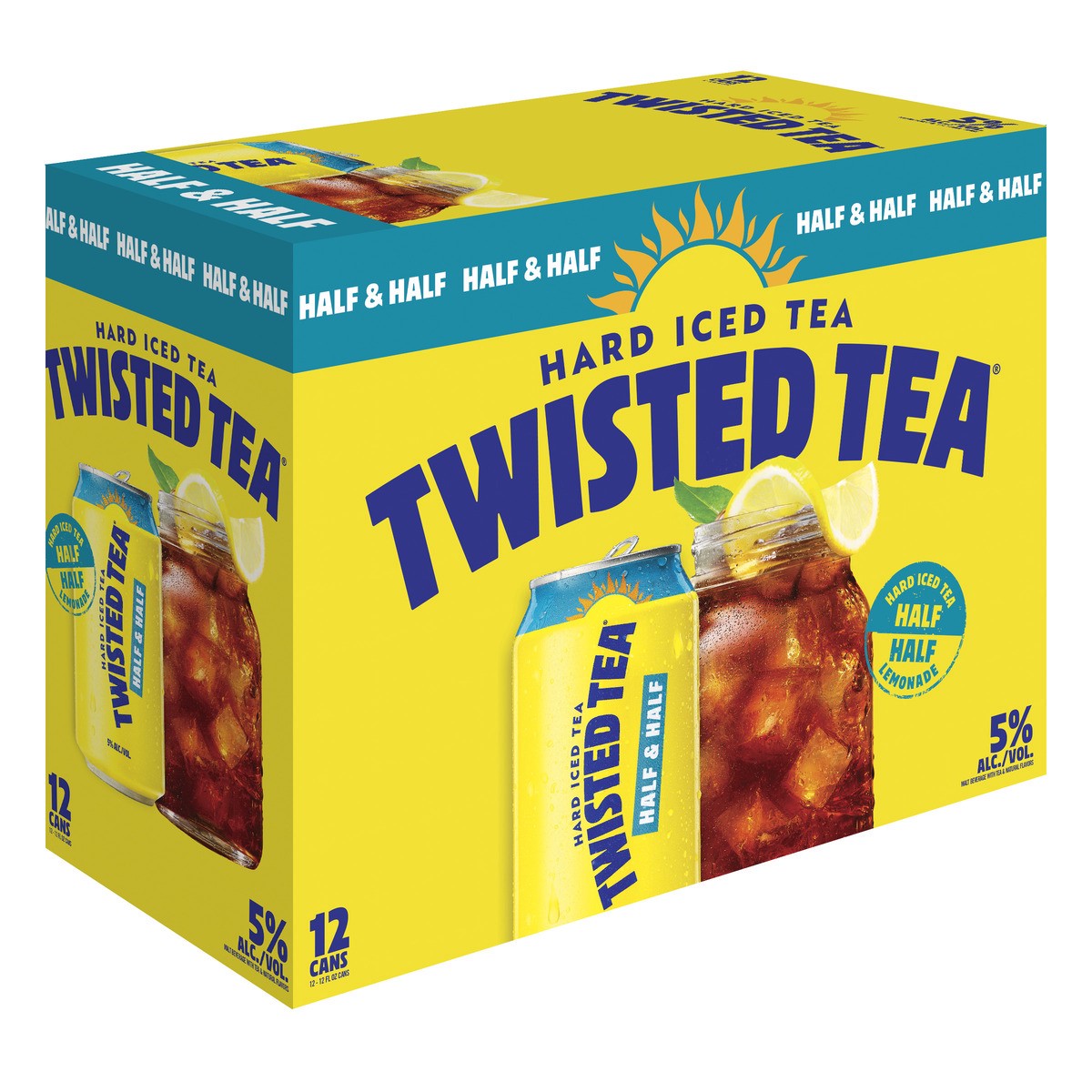 slide 1 of 8, Twisted Tea Hard Iced Tea, Half & Half, Lemonade, 12 ct; 12 oz