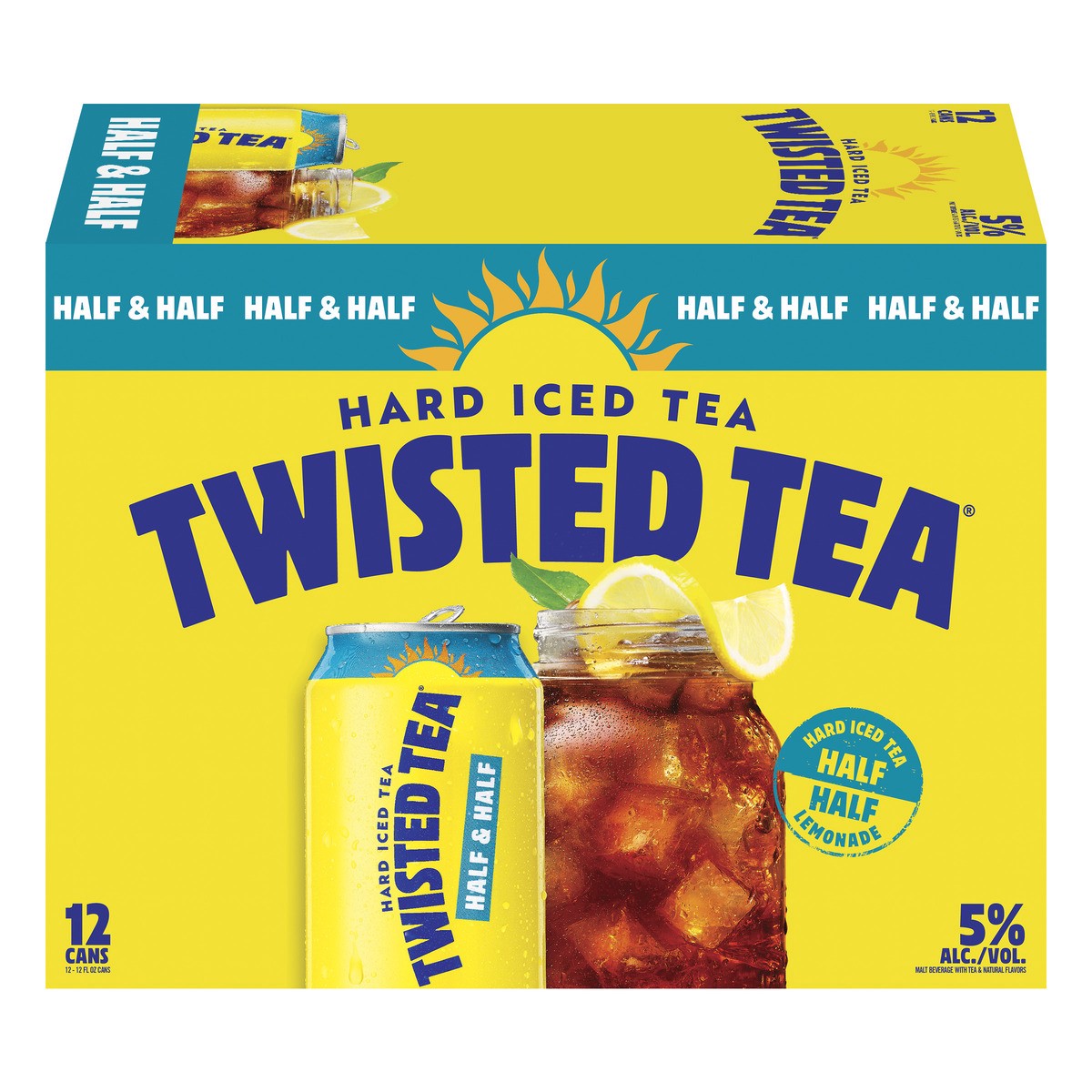slide 1 of 8, Twisted Tea Half & Half, Hard Iced Tea (12 fl. oz. Can, 12pk.), 12 oz