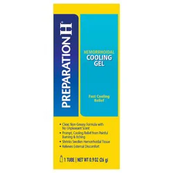 PREPARATION H Hemorrhoid Symptom Treatment Cooling Gel, Fast Discomfort Relief with Vitamin E and Aloe, Tube (0.9 Ounce)