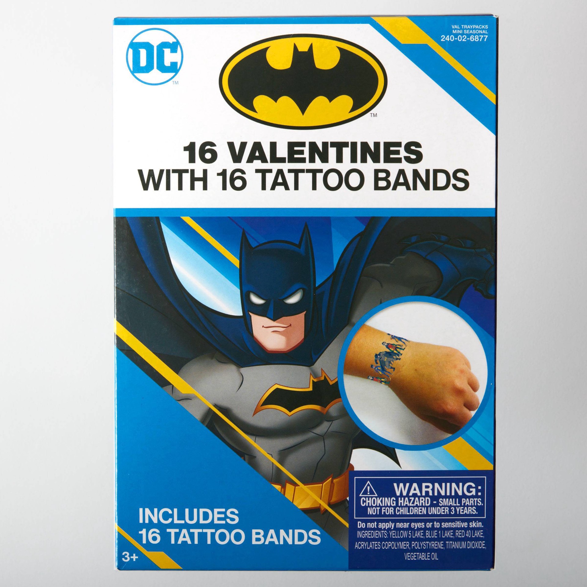 Batman 16ct Valentine's Day Classroom Exchange Cards with Tattoo Bands -  Paper Magic 16 ct | Shipt