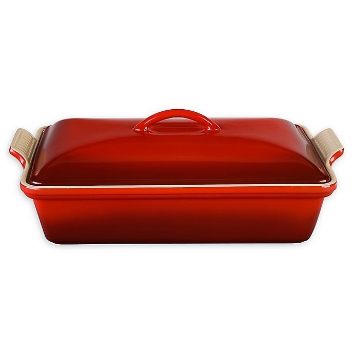 slide 1 of 1, Le Creuset Heritage Covered Baker, Cerise, 4 qt