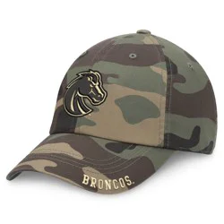 NCAA Boise State Broncos Camo Unstructured Washed Cotton Hat: Adjustable Solid Baseball Cap