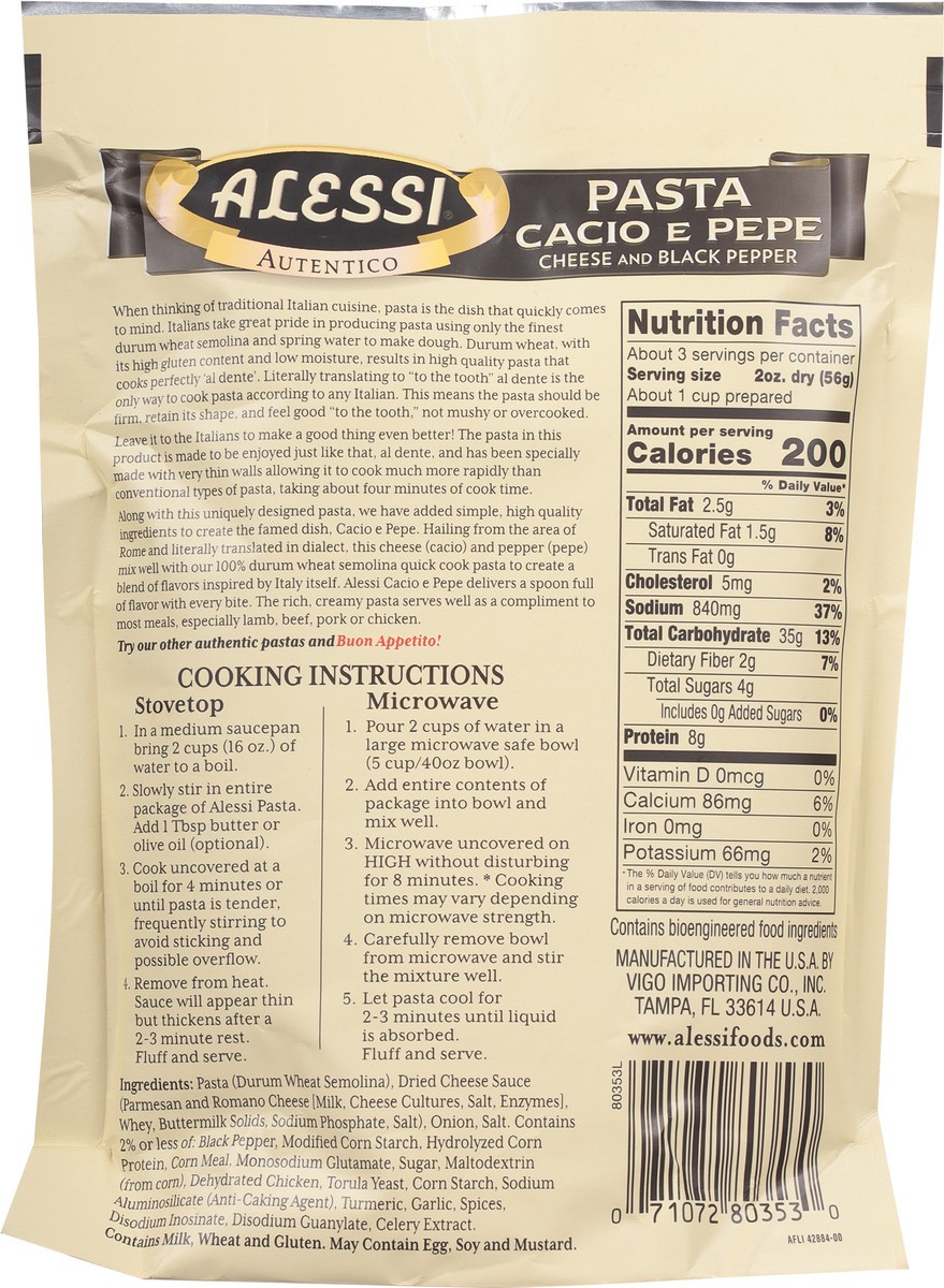slide 7 of 9, Alessi Cacio E Pepe Pasta, 6.35 oz
