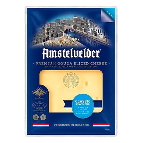 slide 1 of 1, Amsteluelder Gouda Sliced Cheese Classic, 5.29 oz