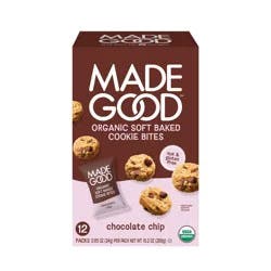 MadeGood Organic Gluten Free Chocolate Chip Cookies Soft Baked Snack Pack - 12ct