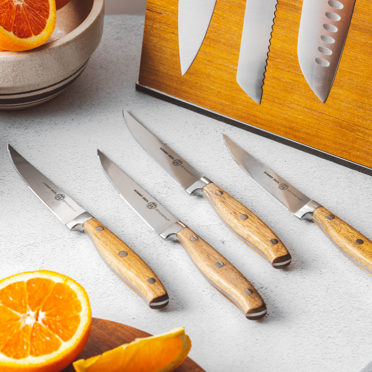 slide 2 of 2, Forged Acacia 4-Piece Steak Set, 1 ct