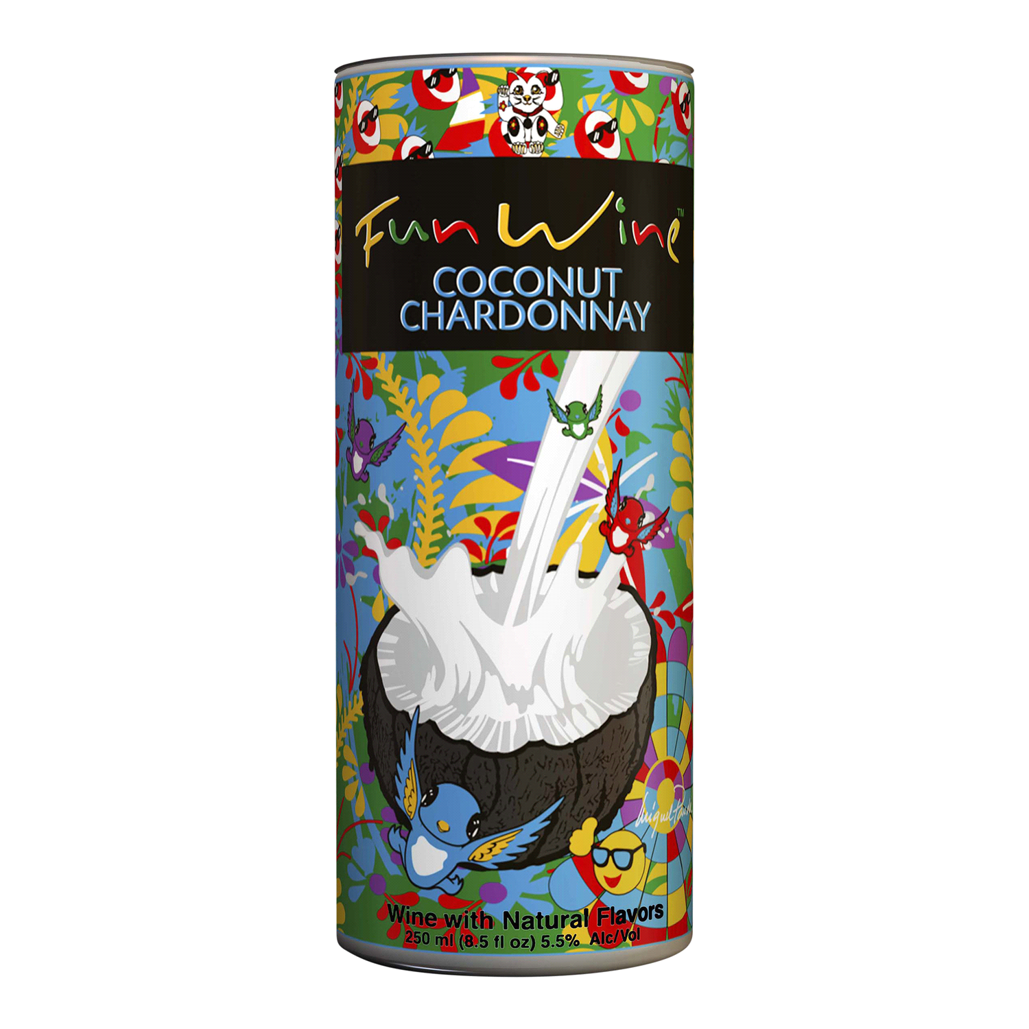 slide 1 of 1, Fun Wine Coconut Chardonnay, 250 ml