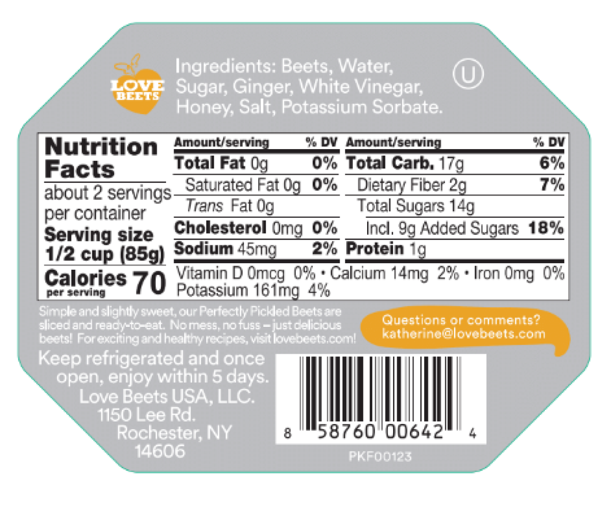 slide 2 of 2, Love Beets Honey Ginger Beets 6.5 oz, 6.5 oz
