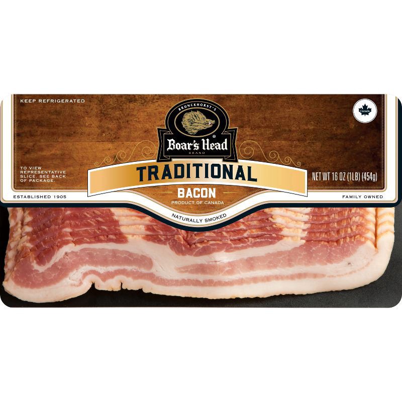slide 1 of 5, Boar's Head Naturally Smoked Traditional Bacon, 16 oz