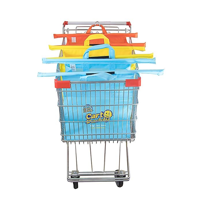 slide 3 of 3, Scrub Daddy Cart Daddy Reusable Multicolor Shopping Cart Grocery Bags Set, 3 ct