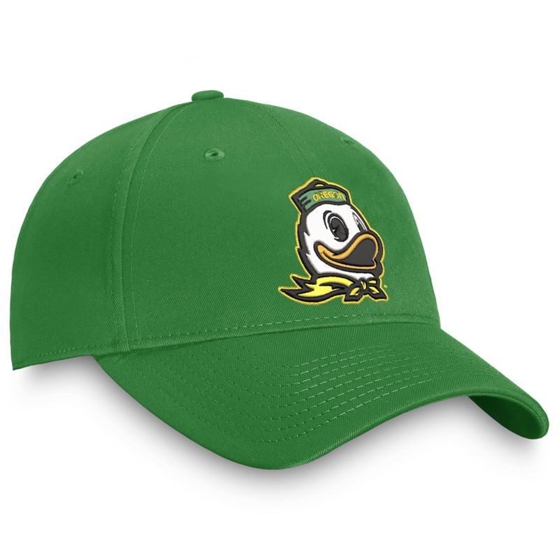slide 3 of 3, NCAA Oregon Ducks Structured Brushed Cotton Hat: Solid Pattern, Adjustable, One Size Fits Most, 1 ct