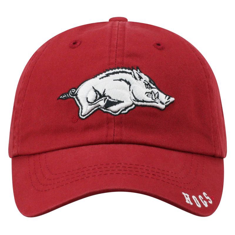 slide 3 of 4, NCAA Arkansas Razorbacks Captain Unstructured Washed Cotton Hat: Adjustable Solid Cap, 1 ct