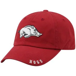 NCAA Arkansas Razorbacks Captain Unstructured Washed Cotton Hat: Adjustable Solid Cap