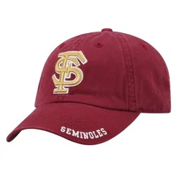 NCAA Florida State Seminoles Captain Unstructured Washed Cotton Hat: Adjustable Solid Baseball Cap