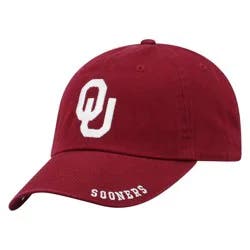 NCAA Oklahoma Sooners Captain Unstructured Washed Cotton Hat: Adjustable Solid Baseball Cap