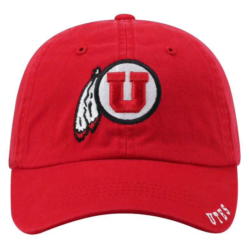 slide 3 of 4, NCAA Utah Utes Captain Unstructured Washed Cotton Hat: Solid Pattern, Adjustable Pull-On, One Size Fits Most, 1 ct