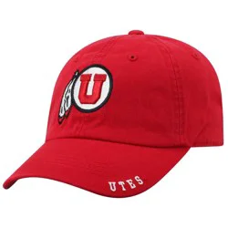 NCAA Utah Utes Captain Unstructured Washed Cotton Hat: Solid Pattern, Adjustable Pull-On, One Size Fits Most