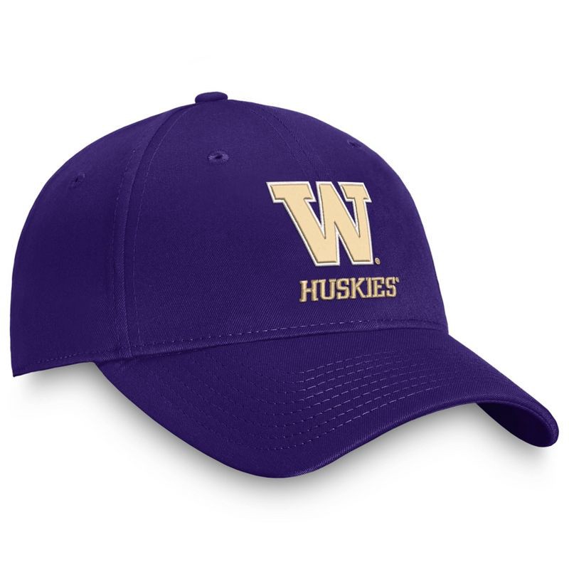 slide 3 of 3, NCAA Washington Huskies Unstructured Washed Cotton Hat: Solid Pattern, Adjustable Pull-On, One Size Fits Most, 1 ct