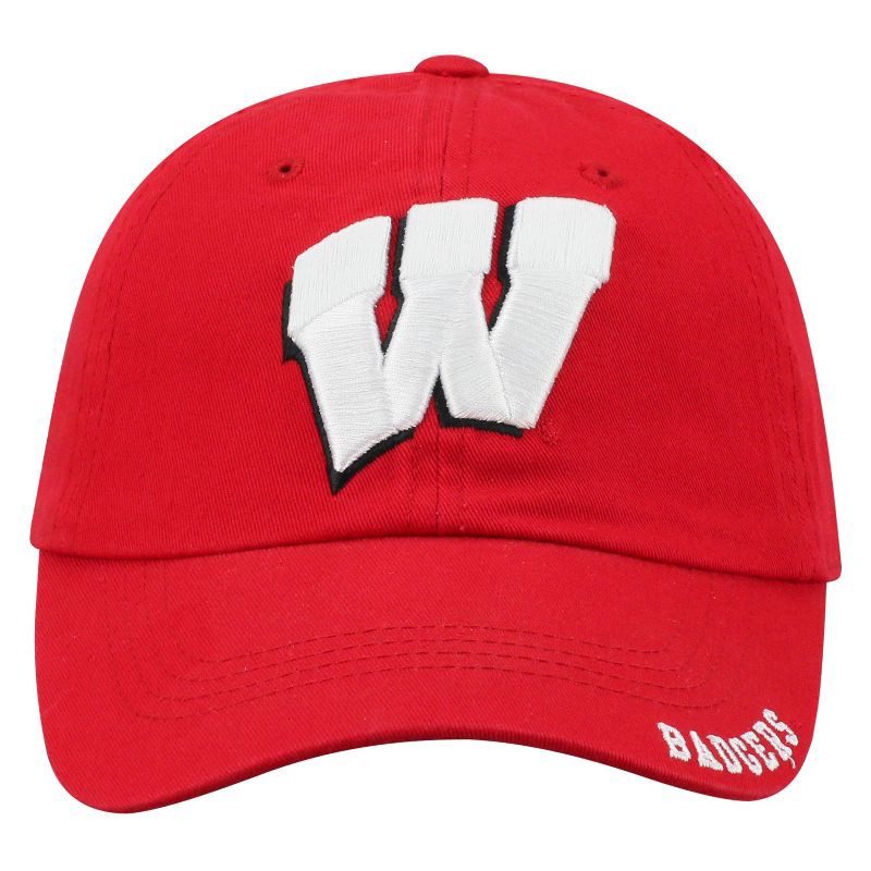slide 3 of 4, NCAA Wisconsin Badgers Captain Unstructured Washed Cotton Hat: Adjustable Solid Baseball Cap, 1 ct