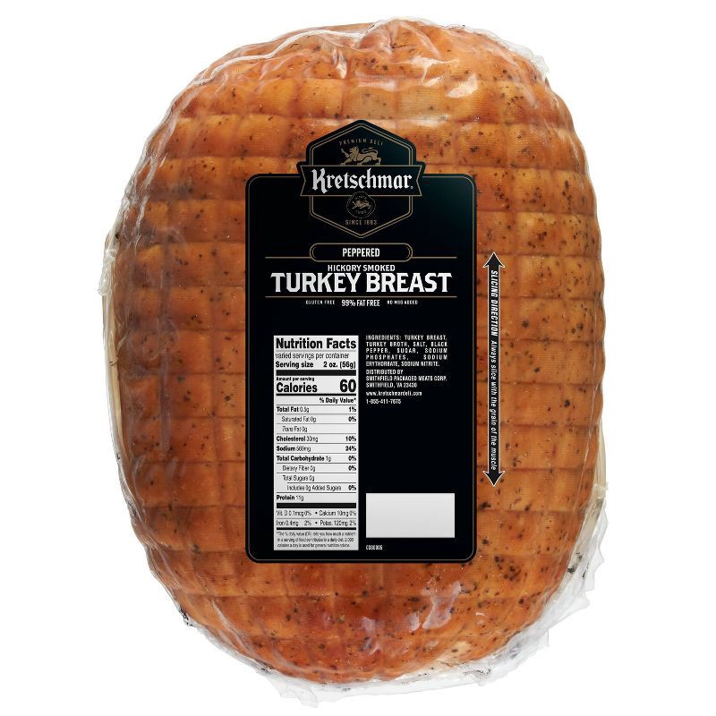 slide 3 of 3, Kretschmar Smoked Peppered Turkey Breast - price per lb, per lb