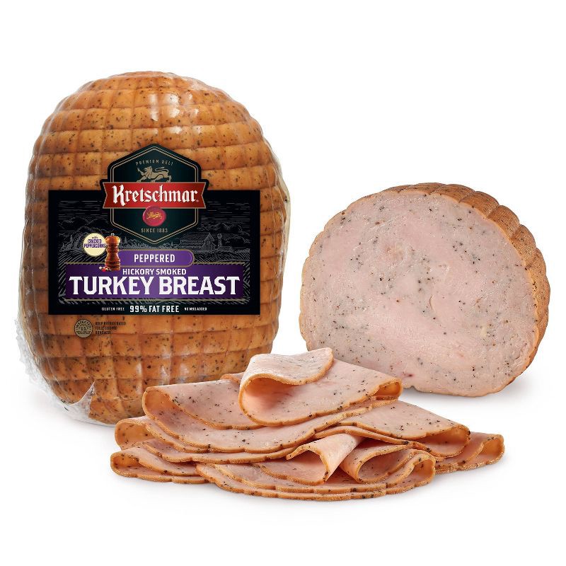 slide 1 of 3, Kretschmar Smoked Peppered Turkey Breast - price per lb, per lb