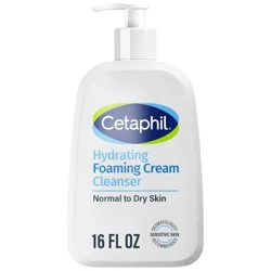 Cetaphil Hydrating Foaming Cream Facial Cleanser Face Wash with Niacinamide - 16oz