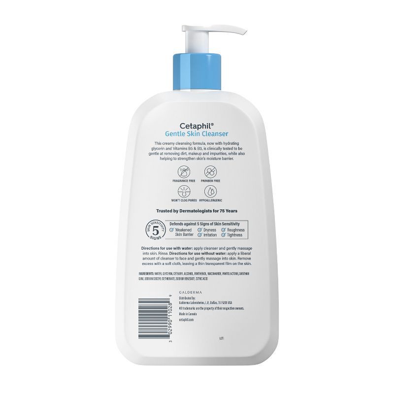slide 2 of 8, Cetaphil Gentle Skin Facial Cleanser - 20 fl oz, 20 fl oz