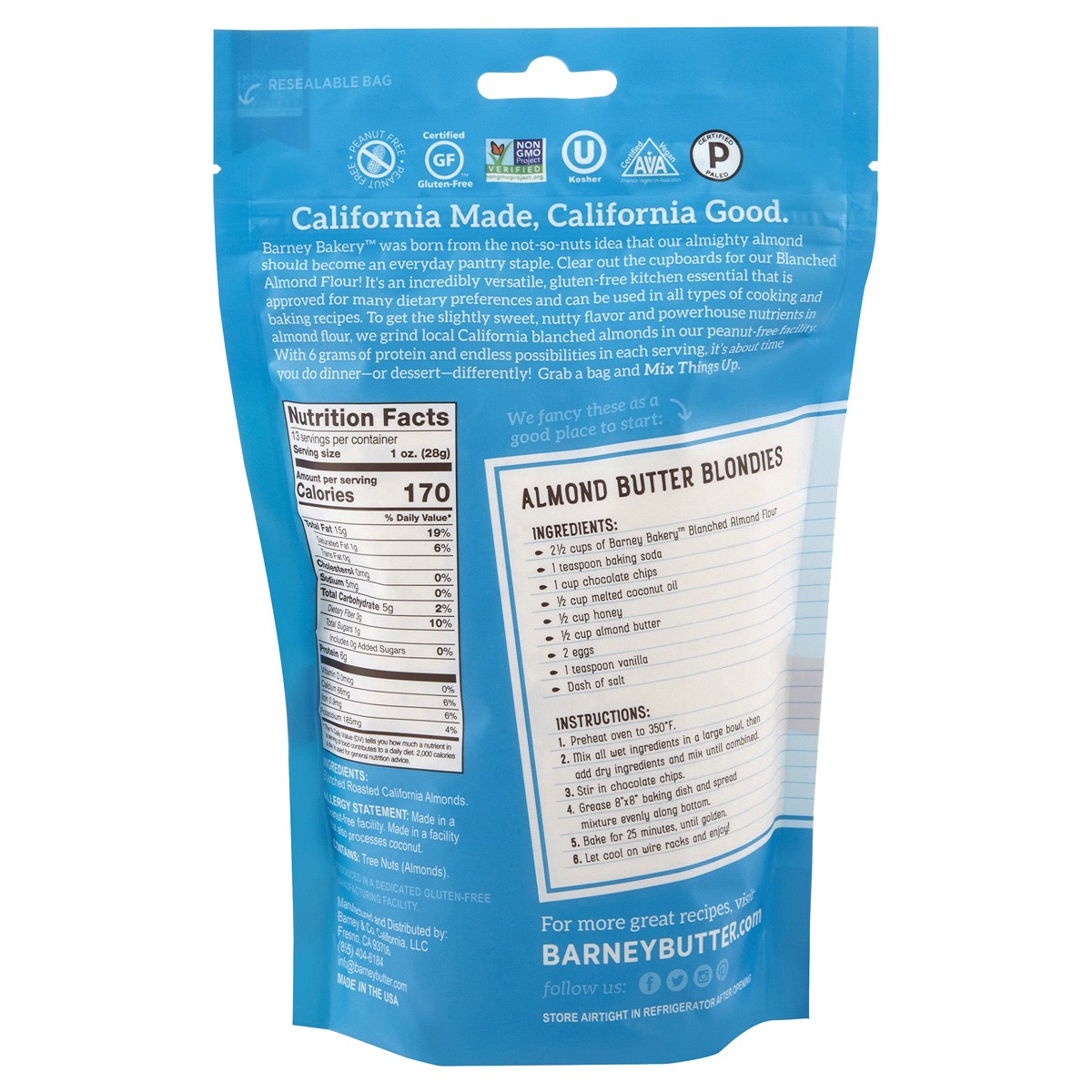 slide 2 of 2, Barney Butter Barney Bakery Blanched Almond Flour - 13 oz, 13 oz