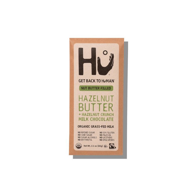 slide 1 of 3, Hu Kitchen Hu Hazelnut Butter + Hazelnut Crunch Milk Chocolate Candy - 2.1oz, 2.1 oz