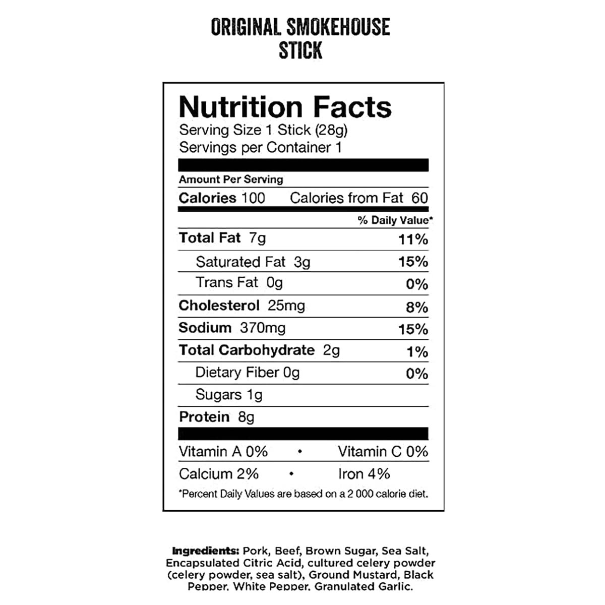 slide 2 of 2, Chef's Cut Snack Stick Original Smokehouse, 1 oz