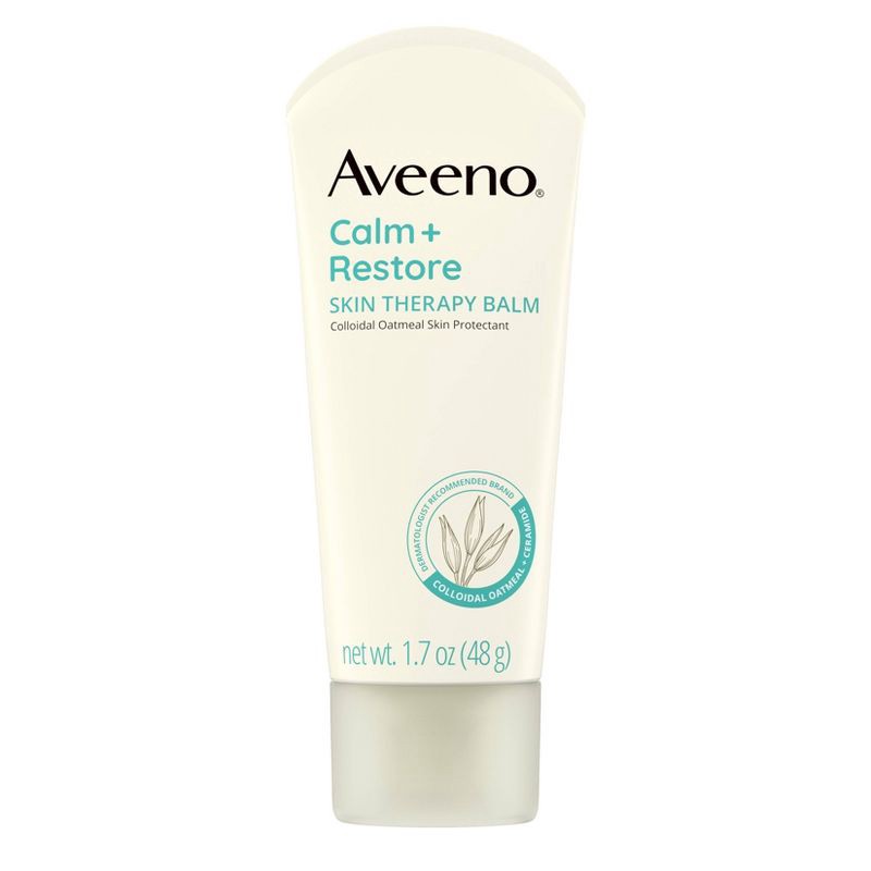 slide 1 of 1, Aveeno Calm + Restore Skin Therapy Balm with Colloidal Oatmeal & Ceramide for Sensitive Skin - Fragrance Free - 1.7 oz, 1.7 oz