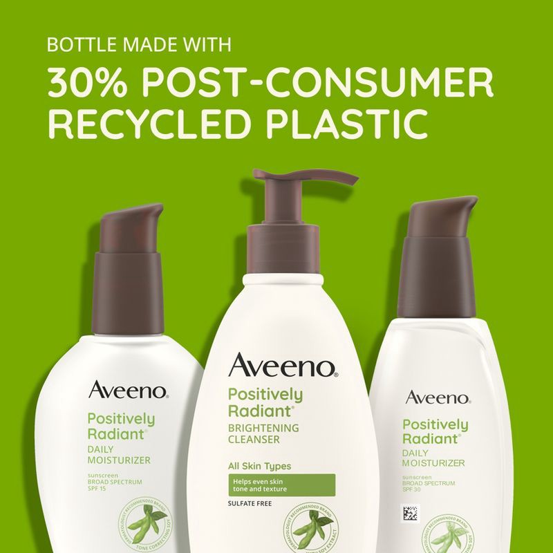 slide 4 of 11, Aveeno Positively Radiant Sheer Daily Moisturizer - SPF 30 - 2.3 fl oz, 30 x 2.3 fl oz