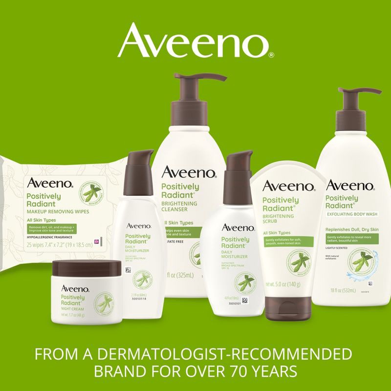 slide 6 of 11, Aveeno Positively Radiant Sheer Daily Moisturizer - SPF 30 - 2.3 fl oz, 30 x 2.3 fl oz