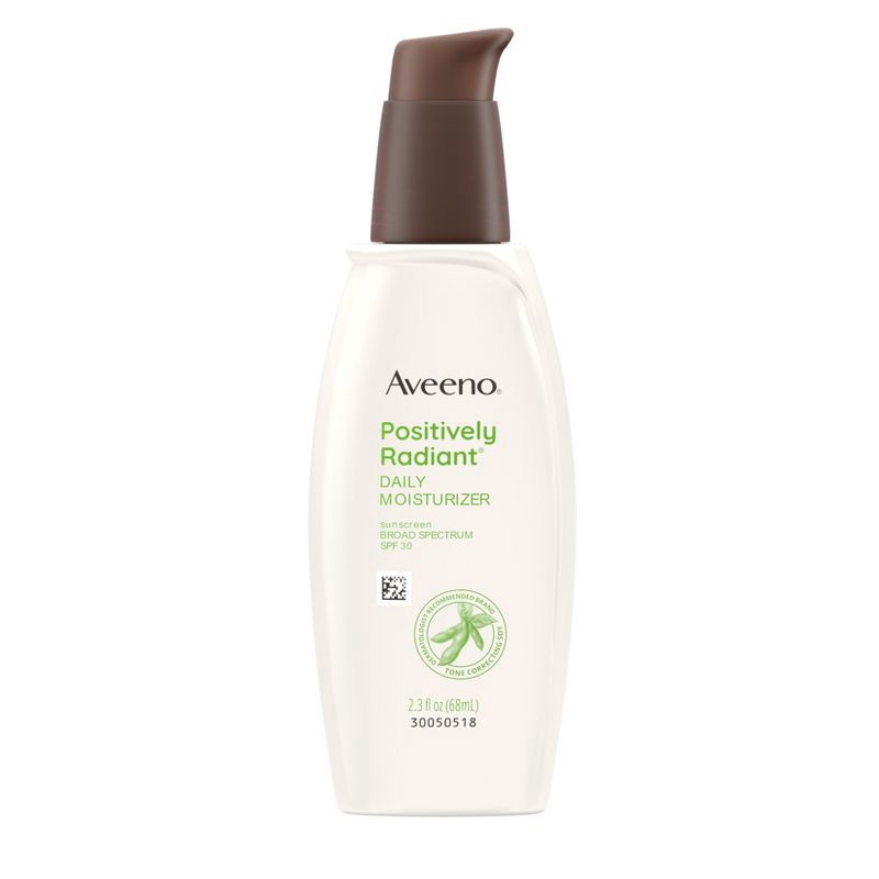 slide 1 of 11, Aveeno Positively Radiant Sheer Daily Moisturizer - SPF 30 - 2.3 fl oz, 30 x 2.3 fl oz
