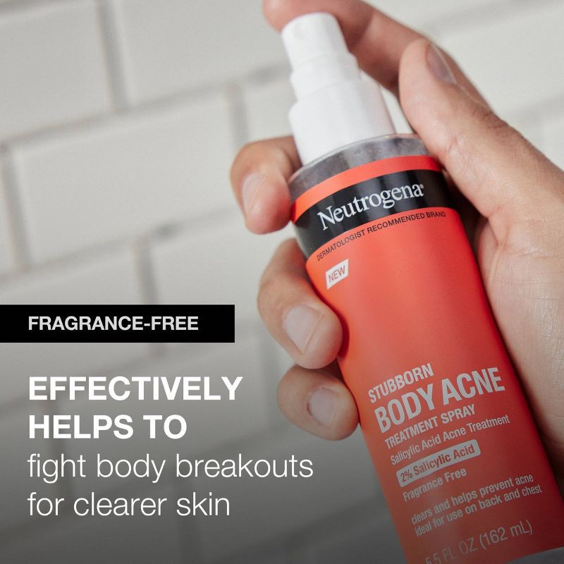 slide 5 of 7, Neutrogena Stubborn Body Acne Treatment Spray with Salicylic Acid - 5.5 oz, 5.5 oz